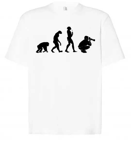 Футболка Оверсайз Еволюція фотографа Белый фото