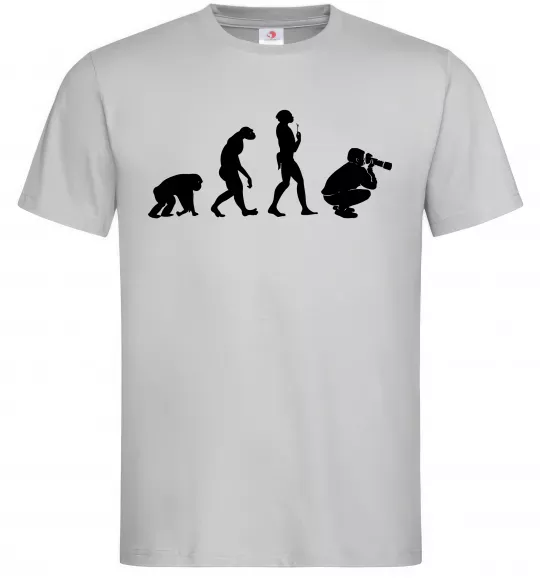 Мужская футболка Еволюція фотографа Серый фото
