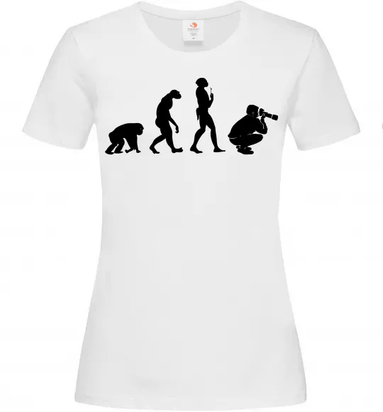 Женская футболка Еволюція фотографа Белый фото