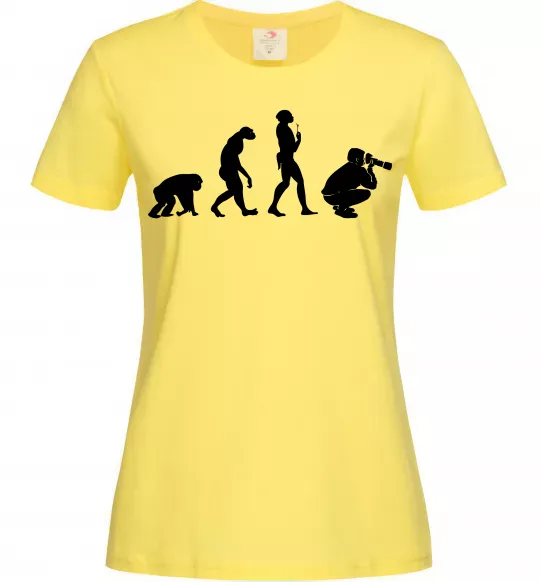 Женская футболка Еволюція фотографа Лимонный фото