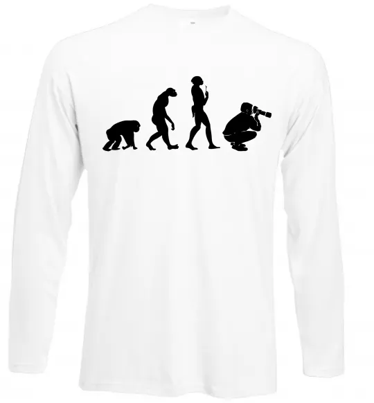 Лонгслив Еволюція фотографа Белый фото