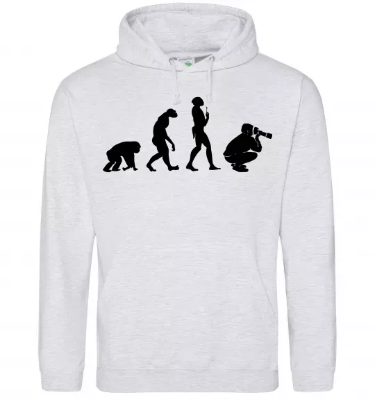 Чоловіча толстовка (худі) Еволюція фотографа Сірий меланж фото