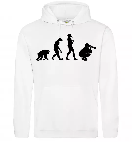 Женская толстовка (худи) Еволюція фотографа Белый фото