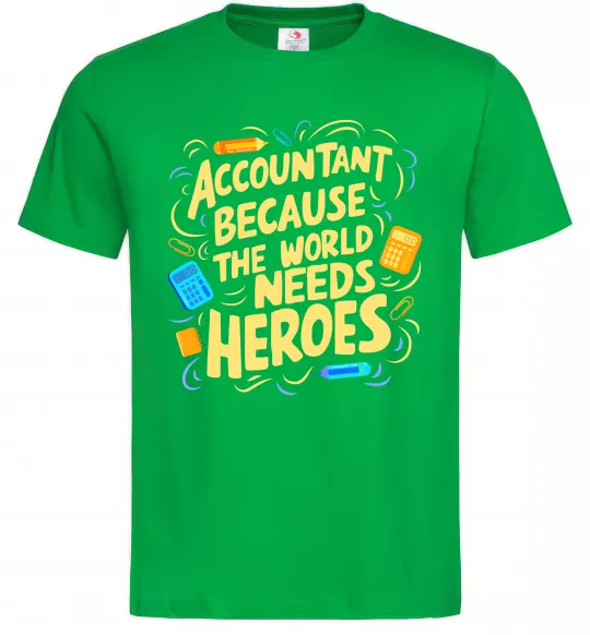 Мужская футболка Accountant heroes Зеленый фото