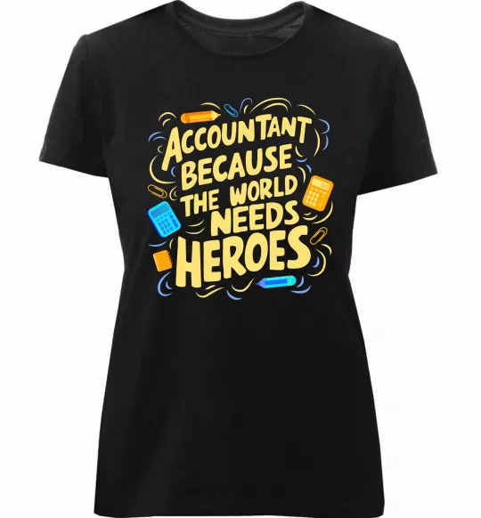 Женская премиум футболка Accountant heroes Черный фото