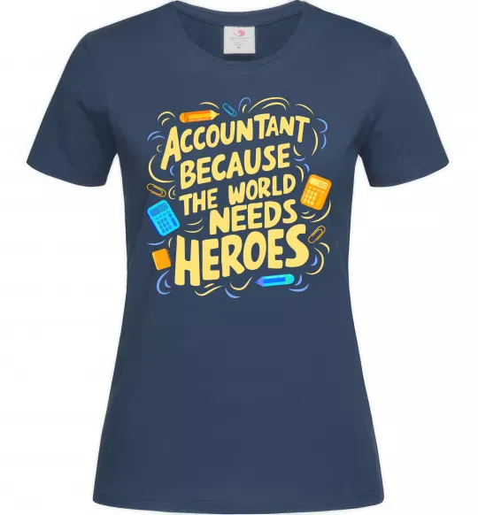 Жіноча футболка Accountant heroes Темно-синій фото