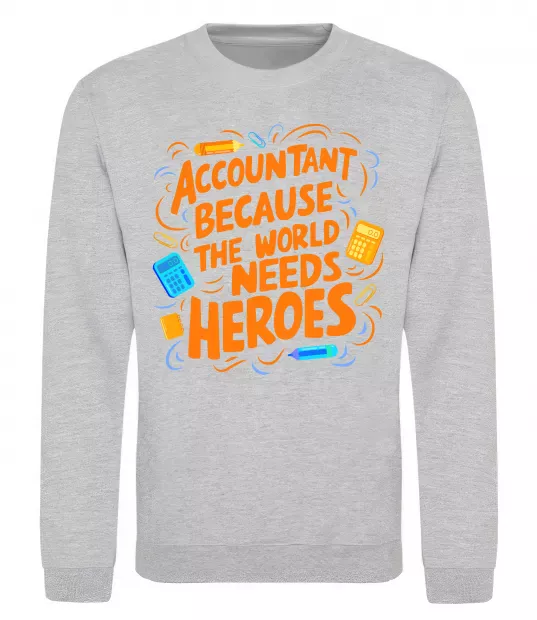 Свитшот Accountant heroes Серый меланж фото