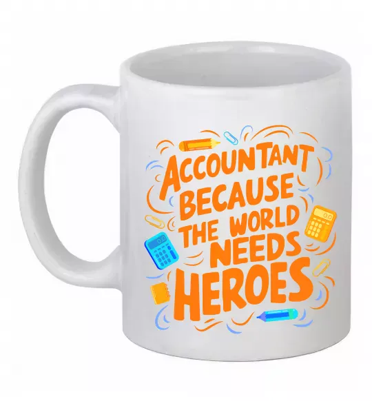 Чашка керамическая Accountant heroes Белый фото