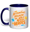 Чашка з кольоровою ручкою Accountant heroes Глибокий темно-синій фото