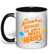 Чашка з кольоровою ручкою Accountant heroes Чорний фото
