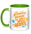 Чашка з кольоровою ручкою Accountant heroes Лаймовий фото