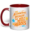 Чашка з кольоровою ручкою Accountant heroes Червоний фото