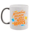 Чашка з кольоровою ручкою Accountant heroes Срібло фото