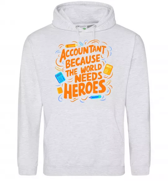 Мужская толстовка (худи) Accountant heroes Серый меланж фото