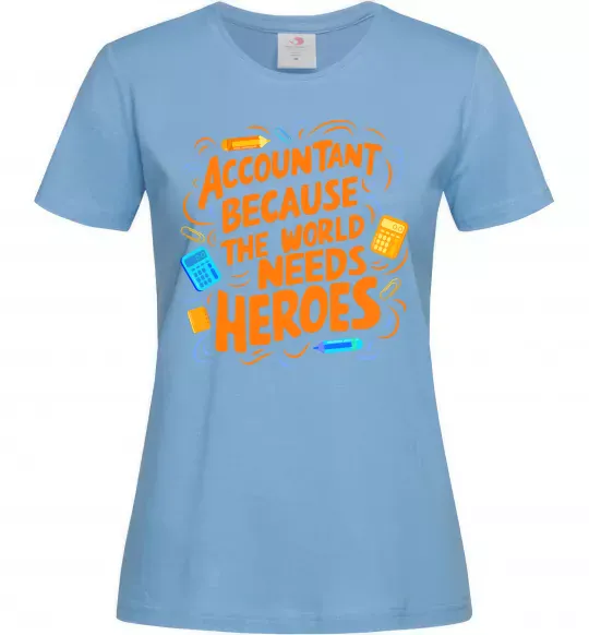 Жіноча футболка Accountant heroes Блакитний фото