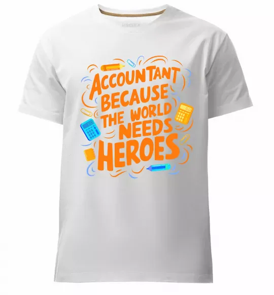 Мужская премиум футболка Accountant heroes Белый фото