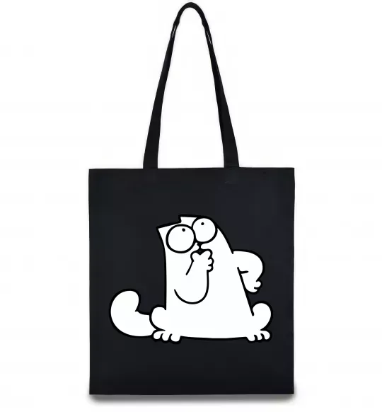 Эко-сумка Simon cat thinking Черный фото