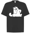 Футболка Оверсайз Simon cat thinking Черный фото