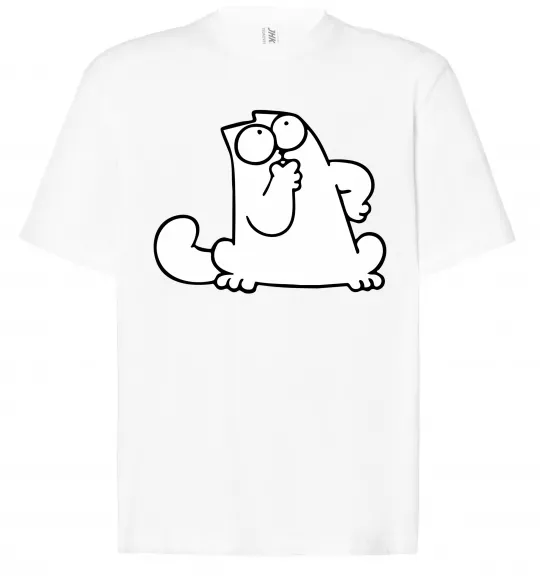Футболка Оверсайз Simon cat thinking Белый фото
