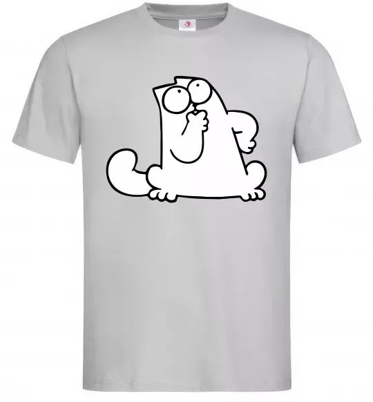 Чоловіча футболка Simon cat thinking Сірий фото