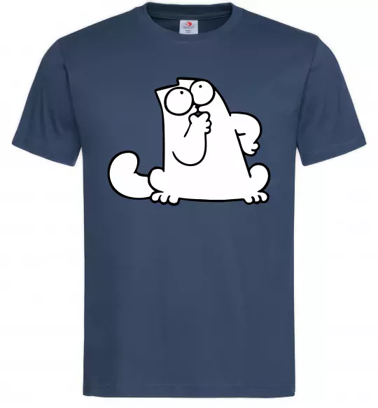 Чоловіча футболка Simon cat thinking Темно-синій фото