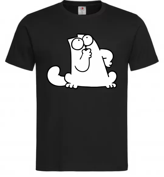 Чоловіча футболка Simon cat thinking Чорний фото