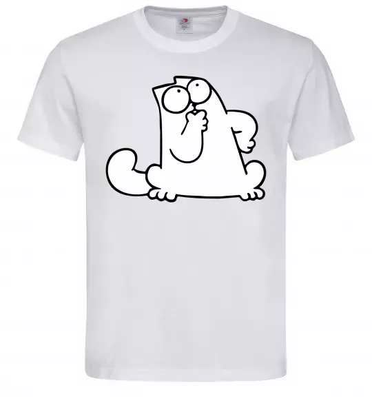 Чоловіча футболка Simon cat thinking Білий фото