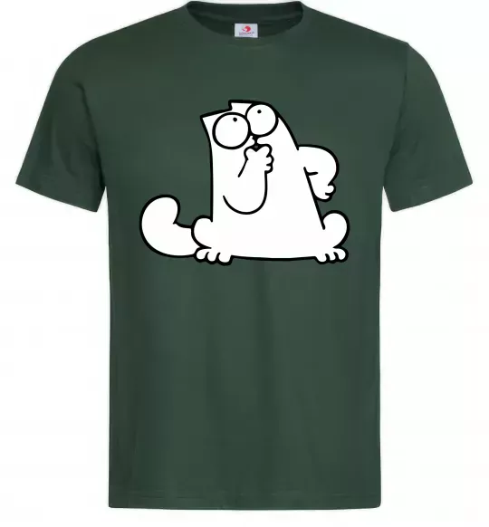 Чоловіча футболка Simon cat thinking Темно-зелений фото