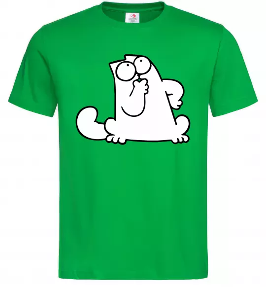 Чоловіча футболка Simon cat thinking Зелений фото