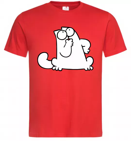 Чоловіча футболка Simon cat thinking Червоний фото