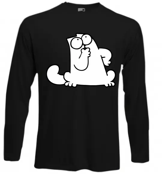 Лонгслив Simon cat thinking Черный фото