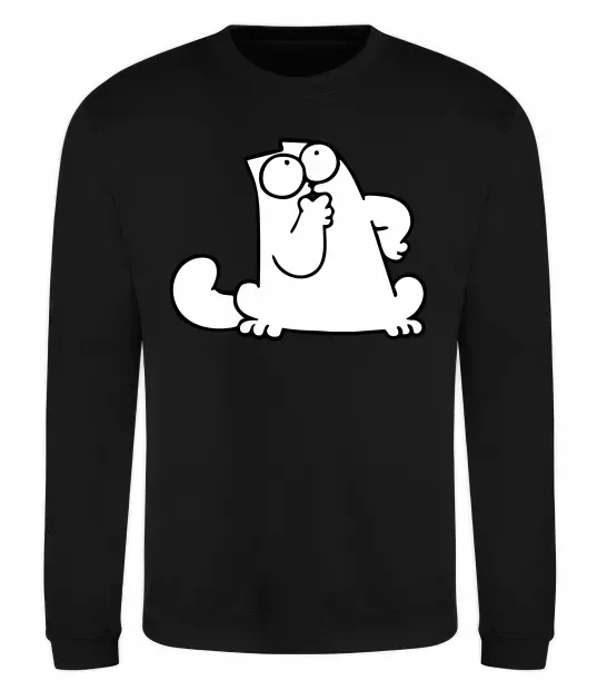 Свитшот Simon cat thinking Черный фото