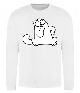 Свитшот Simon cat thinking Белый фото