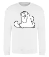 Свитшот Simon cat thinking Белый фото