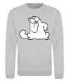 Свитшот Simon cat thinking Серый меланж фото