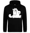 Мужская толстовка (худи) Simon cat thinking Черный фото
