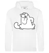 Мужская толстовка (худи) Simon cat thinking Белый фото