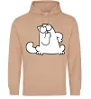 Мужская толстовка (худи) Simon cat thinking Песочный фото