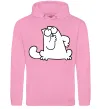 Женская толстовка (худи) Simon cat thinking Розовый фото