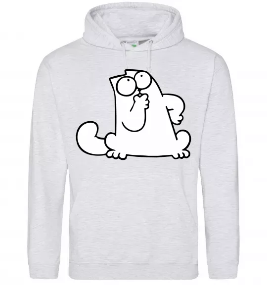 Жіноча толстовка (худі) Simon cat thinking Сірий меланж фото
