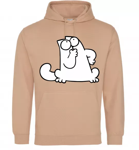 Жіноча толстовка (худі) Simon cat thinking Пісочний фото