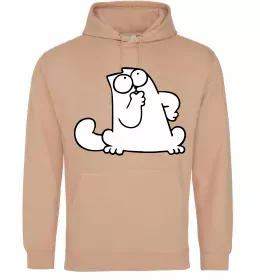 Жіноча толстовка (худі) Simon cat thinking Пісочний фото