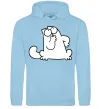 Женская толстовка (худи) Simon cat thinking Голубой фото