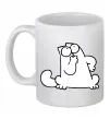 Чашка керамическая Simon cat thinking Белый фото