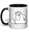 Чашка с цветной ручкой Simon cat thinking Черный фото