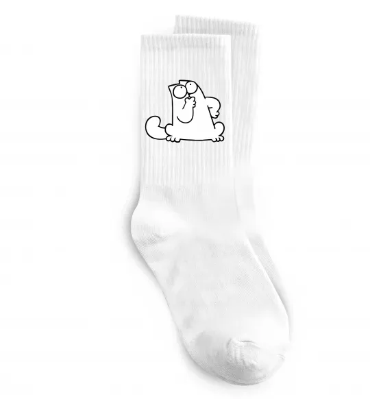 Носки Simon cat thinking Белый фото