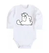 Детский боди Simon cat thinking Белый фото