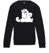Детский Свитшот Simon cat thinking Черный фото
