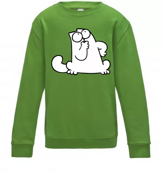 Детский Свитшот Simon cat thinking Лаймовый фото