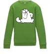 Детский Свитшот Simon cat thinking Лаймовый фото